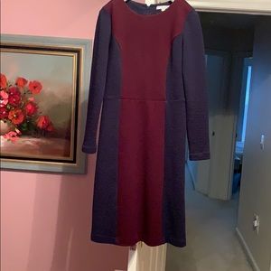 Boden textured ponte color block dress